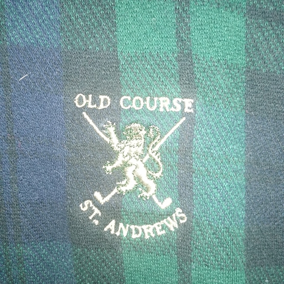 Auchterlonies Old Course St. Andrews Long Sleeve Plaid Collared Golf Shirt XL - Picture 1 of 4